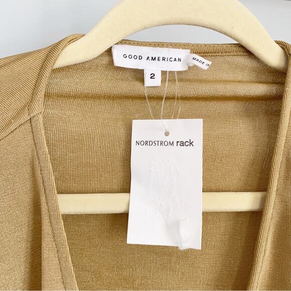 Good American Shimmer Wrap Top Medium NWT - Picture 4 of 6